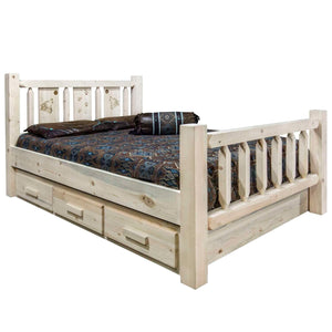 Montana Log Collection Wood Homestead Full Storage Bed Mwhcsbfvlzwolf