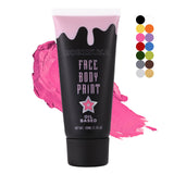 BOBISUKA Pink Face Body Paint, High Pigmented Oil-based Painting Kit, Creamblend Facepaint for Sugar Skull Makeup, Clown Hallowe