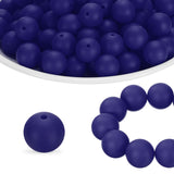 HARFINGTON 160Pcs Silicone Beads 12mm Round Rubber Focal Beads Bulk for Pens Keychain Bracelet Necklace DIY Crafts Making, Navy 