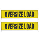 VULCAN Oversize Load Banner with Heavy Duty Metal Hooks 2 Pack Stretch Cord Mesh 18 Inch x 84 Inch
