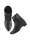 Shoetopia Women'S Black Ankle-Length Lace-Up Boots With Low Block Heel Comfortable Faux Leather Casual Booties For Daily Eu36,Black,3,B0DM6CGCFK