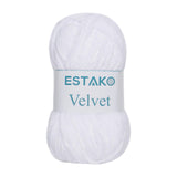 Estako Velvet Chenille Blanket amigurumi Yarn for Crocheting and Knitting Super Bulky 100 gr (132 yds) (1110 - White)