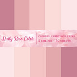 JarThenaAMCS 50 Sheet 8.5 x 11 Inch Dusty Rose Card Stock Paper Thick Paper Cards Colored Scrapbook Paper For Prints DIY Arts Cr