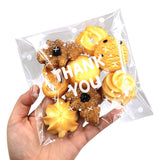Artboil 200pcs Clear Self-Adhesive Treat Bags - Cellophane Cookie & Candy Bags with THANK YOUDesign for Bakery & Party Favor