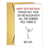 Qamza Funny 18 Year Old Birthday Card&Gift, Humorous Gen Z Slang Happy 18th Birthday Card & Decorations for Boys Girls, 18th Bir