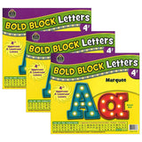 Marquee Bold Block 4 Letters Combo Pack, 230 Pieces Per Pack, 3 Packs