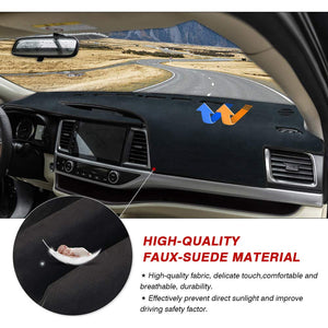 Cartist Custom Fit for Dash Cover Mat Toyota Highlander 2014-2019 Accessories Suede Dashboard Cover Nonslip Dashboard Mat Protec