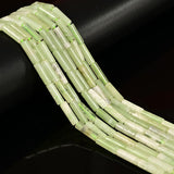 29 Pcs 4x13mm Genuine Real Light Green Jade Bead Cylinder Tube Beads for Bracelets Jewelry Making Crafts Adults
