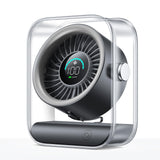 KIMMOO Rechargeable USB Desk Fan, Quiet Table Fan with Turbo Airflow, 100 Speeds, Digital Display, 90 Rotating, Small Battery De