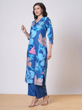 Gosriki Women'S Rayon Viscose Straight Printed Kurta With Pant (Kitimat Cerosin-Vks01-Gs_Xxl_Blue_Xx-Large),Dark Blue,2,B0DTK63DH7
