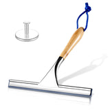 ToiletTree Products All Purpose Bamboo Stainless Steel Squeegee Rust Proof Deluxe Squeegee with Hanging Hook Hand Wiper for 
