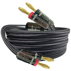 Goaycer 10Feet Speaker Cable with Banana Plugs,14 Gauge Oxygen-Free-Copper (OFC) Speaker Wire(10FT/One Cable)
