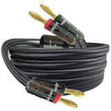 Goaycer 10Feet Speaker Cable with Banana Plugs,14 Gauge Oxygen-Free-Copper (OFC) Speaker Wire(10FT/One Cable)