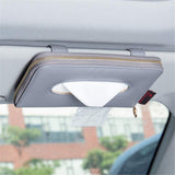 Cartisen Car Sun Visor Tissue Holder, Napkin Holder, Pu Leather Backseat Tissue Case Holder For Car Vehicle With Zipper (Grey)