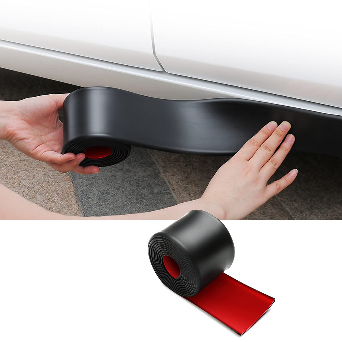 13ft*3.15in [Side] [Skirt]s Protector, [Universal] Rubber [Anti]-[Scratch Edge Guards for Cars, Sedans, Truck, SUV Bumper (Black