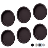 Enconker 6 Pack Closet Door Finger Pull 2-1/8, Oil Rubbed Bronze Round Insert Bypass Closet Door Handle Sliding Door Hardware, E