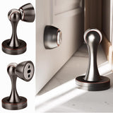 Solid Mental Magnetic Door Stop, Wall Mounted, Oil Rubbed Bronze, 3 Pack