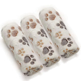 1 Pack 3 Puppy Dog Blankets Super Soft Warm Sleep Mat Fluffy Premium Fleece Pet Blanket Flannel Throw For Dog Puppy Cat - White 