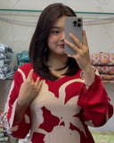 Anni Designer Women'S Cotton Blend Straight Printed Kurta With Palazzo (Cukari Red-Vks01_M_Red_Medium),Red,M,,,