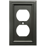 Amerelle Continental Single Duplex Cast Metal Wallplate in Oil Rubbed Bronze, 1 Duplex
