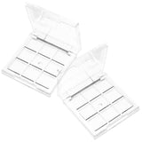 Ipetboom Empty makeup palette depotting case: 2pcs Empty Lipstick Box, 9-Grid Clear Blush Lipstick Case Portable Makeup Organize
