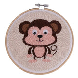 Ecomistiq Animal Punch Needle Kits Punch Embroidery Pen Diy Crafts For Beginner Monkey | Punch Needle Kits | Hand Embroidery Kit