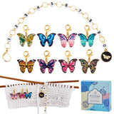 Sunnyclue 1 Box 9Pcs Crochet Stitch Marker Set Stitch Markers Crochet Stitch Marker Charms Enamel Butterfly Knitting Markers Num