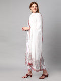 Anni Designer Women'S Cotton Blend Floral Printed Straight Kurta With Pants & Dupatta (Cup-Off White-Nw_M_White_Medium),White,M,,,