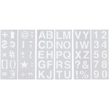 Multicraft Imports Stencil Sheet Set 13X4.5 6/PkgAlphabet, Numbers & Symbols 2, SilverColoured