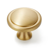 KOPPALIVE 10-Pack Solid Brass Cabinet Knobs, Round Gold Knobs for Dresser Drawers, Brushed Brass Dresser Drawer Pulls Handles, H
