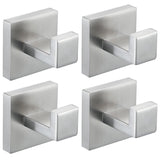 Taucent 4 Pack Towel Hooks Brushed Nickel Hand Towel Holder for Bathroom Wall Bedroom Kitchen Heavy Duty Stainless Steel Hook Ha