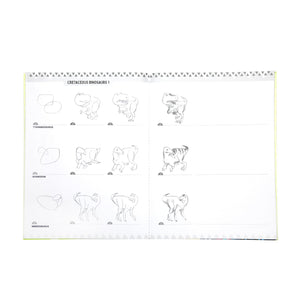 eeBoo: Learn to Draw - Dinosaurs - Drawing Guidebook, 50+ Stickers, Themed Step-by-Step Lessons, Simple Forms in Simple Steps, K