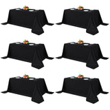 Fitable Black Tableclothes For Rectangle Tables 6 Pack - 90 X 132 Inch - Reusable And Elegant Tablecloths Polyester Fabric Table Covers For Wedding Party Banquet Formal Events -Like New