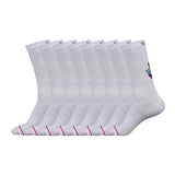 Tendsy MenS White Cotton Crew Socks | Pack Of 8 | Soft, Breathable, AntiOdor & SweatAbsorbent Socks For Gym, Running, Training