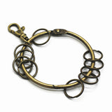 WEICHUAN Metal Antique Bronze Keychain/Key Holder - Large Circular Ring with 10 Small Rings (Pack of 1)