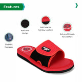 Ortho Joy Extra Soft Doctor Ortho Slippers/Comfortable Slippers For Men || Regular Wear Slippers For Men,Red-Black,13,B0BJ2JYKQ2