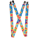 BuckleDown unisex adults Buckledown Tie Dye Suspenders, Multicolor, One Size US
