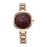 Titan Raga Memoirs Quartz Analog Burgundy Dial With Rose Gold Color Metal Strap Watch For Women