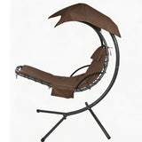 Patio Hanging Lounge Chair Replacement Cushion Cover and Umbrella Fabric,Made for Patio Curved Chaise Hammock Floating Swing Chair Pads(Cover Only) Coffee