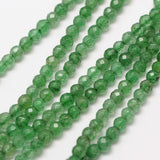 LiQunSweet 120 Pcs 3mm Natural Green Aventurinee Beads Strands Faceted Round Small Loose Crystal Gemstone Bead Spacer for DIY Je