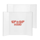 Chell Mini Size Trifold Poster Board, 16 x 24, Small Corrugated Project Boards, White, 2 Pack