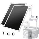 VERVERAY 2 Pack Solar Panel for Ring Camera/Wyze Cameras, 6W Solar Charger with USB-C & Barrel Plug for Ring Stick Up Pro/Plus &