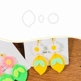 Xaekicr Lemon Flower Polymer Clay Cutters - 3 Pcs Clay Earring Cutters Set - Clay Tools for Polymer Clay Jewelry Making - DIY Su