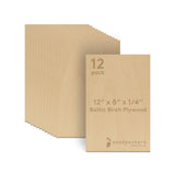 6 mm Baltic Birch Plywood 1/4 x 8 x 12 Inch, Box of 12 B/BB Grade Craft Wood, Stronger Than Basswood Sheets, for Laser, CNC Cutt