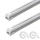 Barrina T8 LED Shop Light 4FT, 40W 5500LM 5000K, Clear Cover, Garage Lights Ceiling, V-Shape LED Light Fixture, Work Shop Lights
