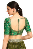 Soch Womens Green Zari Embroidered Silk Blend Padded Blouse With Sequins Green 34