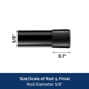 Alskarhem Black Curtain Rods for Windows 30 to 116 Inch,5/8 Inch Small Curtain Rod Set With Brackets