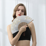 Amajiji Charming Elegant Modern Woman Handmade Bamboo Silk 8.27 (21cm) Folding Pocket Purse Hand Fan, Collapsible Transparent