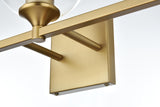 Living District Foster 3-Light Iron & Glass Bath Sconce In Chrome/Clear