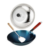 TRENDIVIBE Wok Pan Chef for Induction Cooker Boiling Chinese Wok for Restaurant Cooking Pot Diameter 30cm